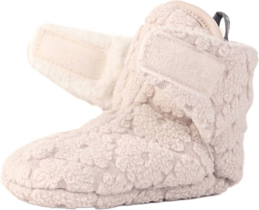 Lodger Slofjes M Creme Slipper Folklore Fleece Klittenbandsluiting Slofjes die blijven zitten