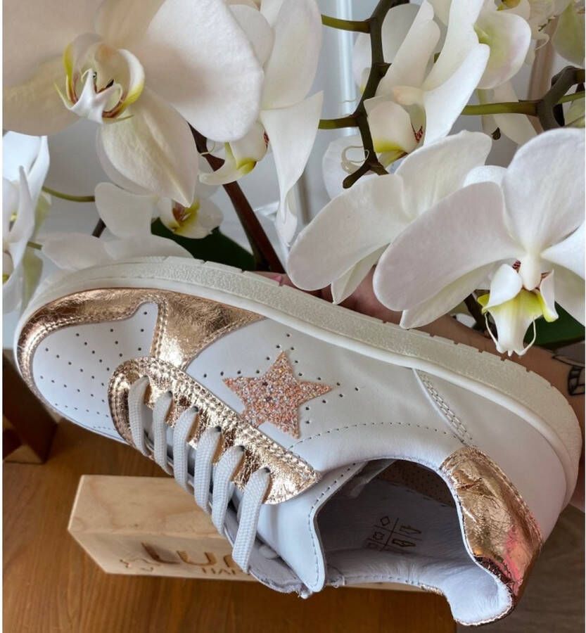 Lunella sneaker wit goud