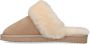 Manfield Dames Beige pantoffels met wollen voering - Thumbnail 8