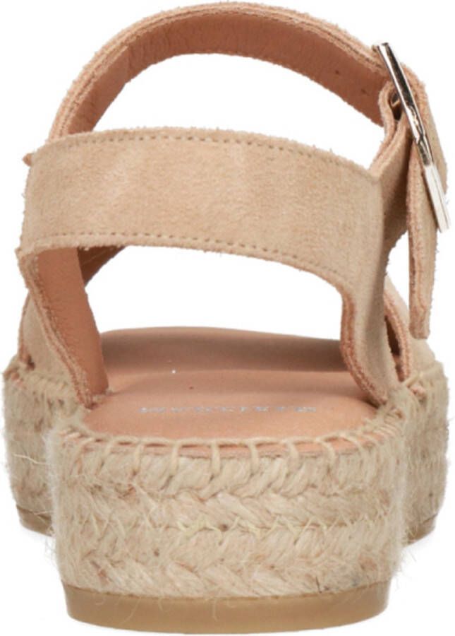 Manfield Dames Beige sandalen met suède banden