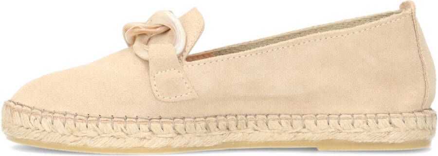 Manfield Dames Beige suède espadrilles met chain - Foto 5