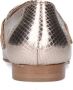 Manfield Dames Goudkleurige leren loafers met snakeprint - Thumbnail 5