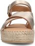 Manfield Dames Goudkleurige metallic sandalen met touwzool - Thumbnail 4