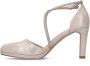 Manfield Dames Goudkleurige suède pumps met strass bandjes - Thumbnail 8