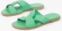 Manfield Dames Groene leren slippers - Thumbnail 8