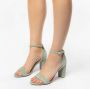 Manfield Dames Groene suède sandalen met hak - Thumbnail 5