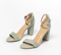 Manfield Dames Groene suède sandalen met hak - Thumbnail 7