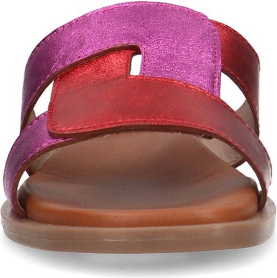 Manfield Dames Roze metallic leren slippers