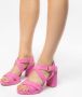 Manfield Dames Roze suède sandalen met hak - Thumbnail 4