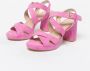 Manfield Dames Roze suède sandalen met hak - Thumbnail 5