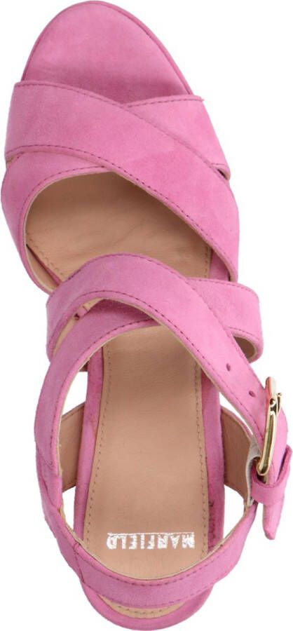 Manfield Dames Roze suède sandalen met hak - Foto 6