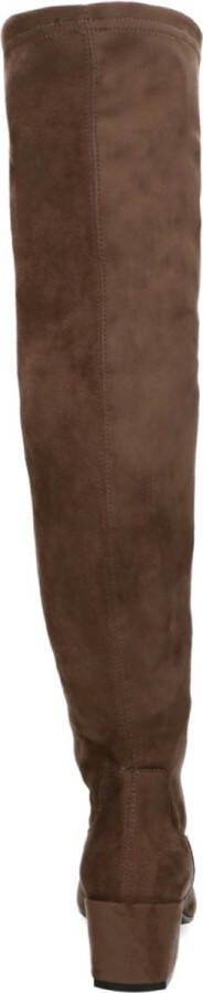 Manfield Dames Taupe overknee laarzen