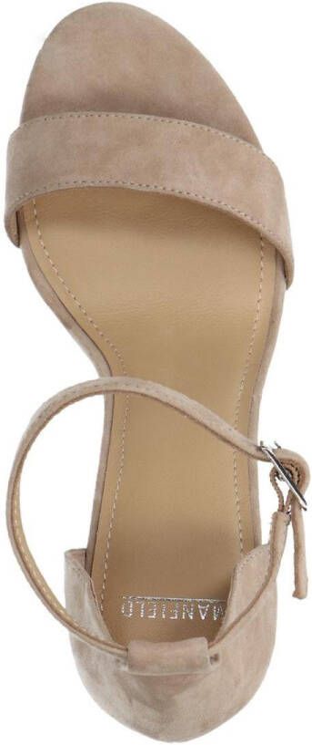 Manfield Dames Taupe suède sandalen met hak - Foto 10