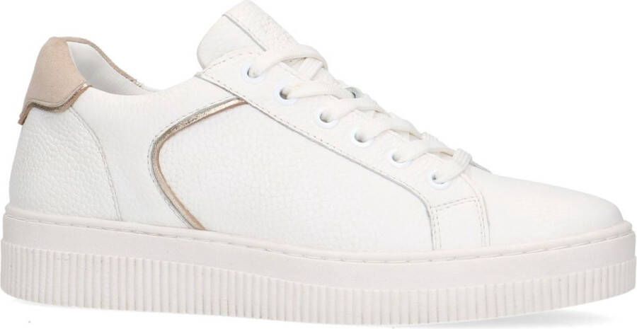 Manfield Dames Witte leren sneakers