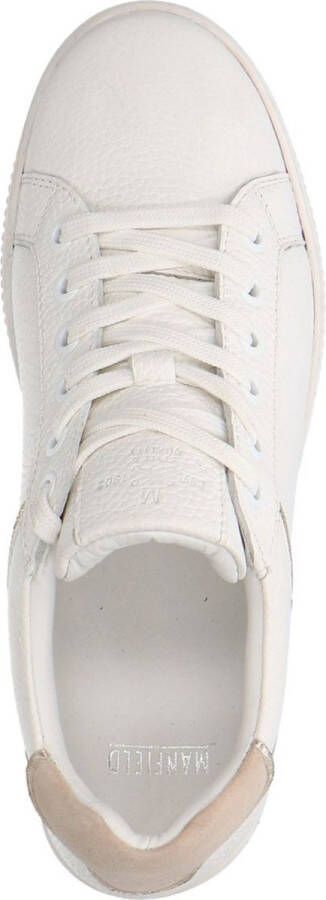 Manfield Dames Witte leren sneakers