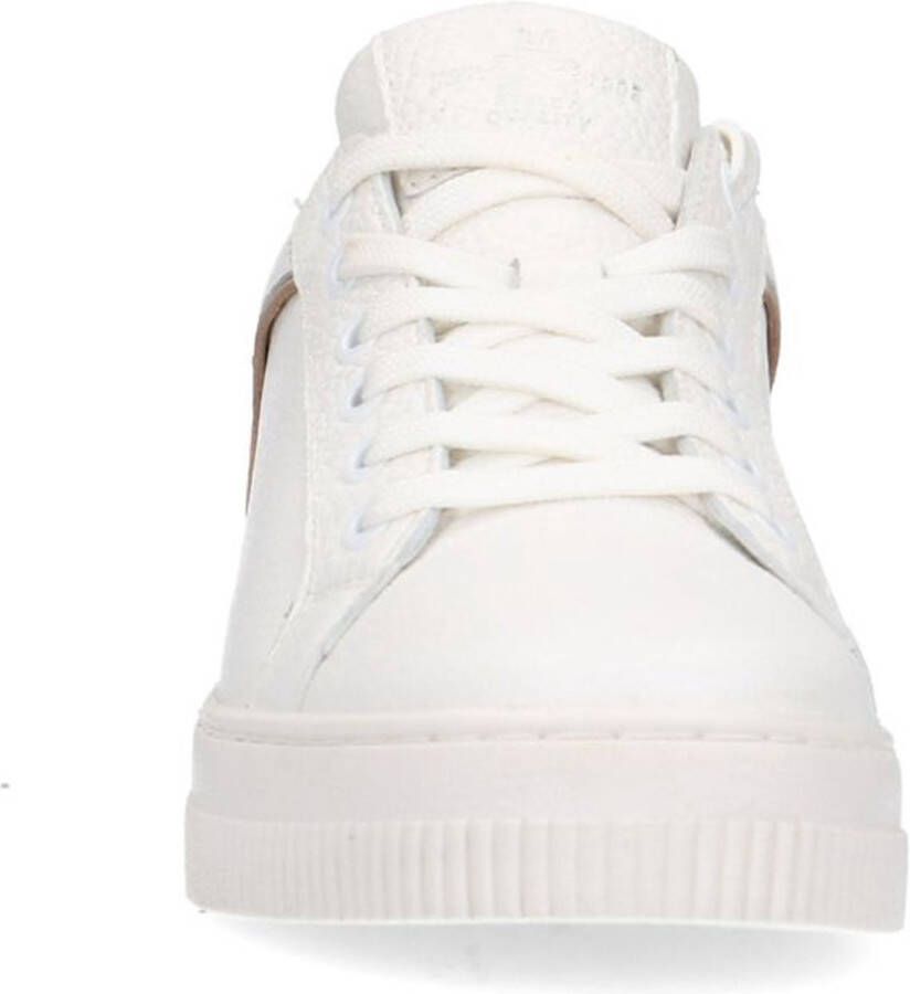 Manfield Dames Witte leren sneakers