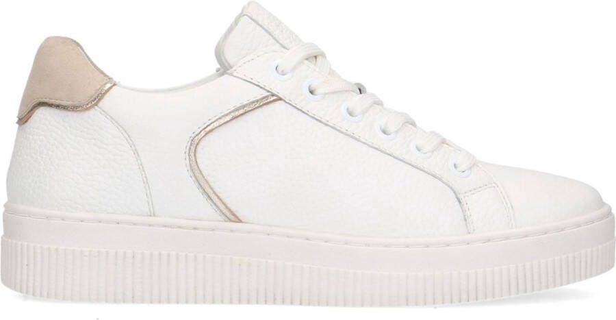 Manfield Dames Witte leren sneakers