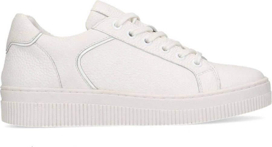 Manfield Dames Witte leren sneakers