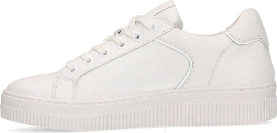 Manfield Dames Witte leren sneakers