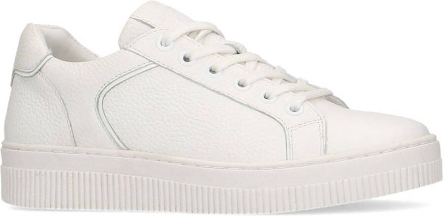 Manfield Dames Witte leren sneakers