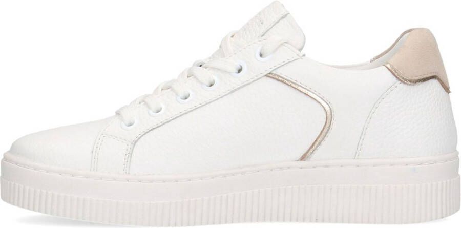 Manfield Dames Witte leren sneakers