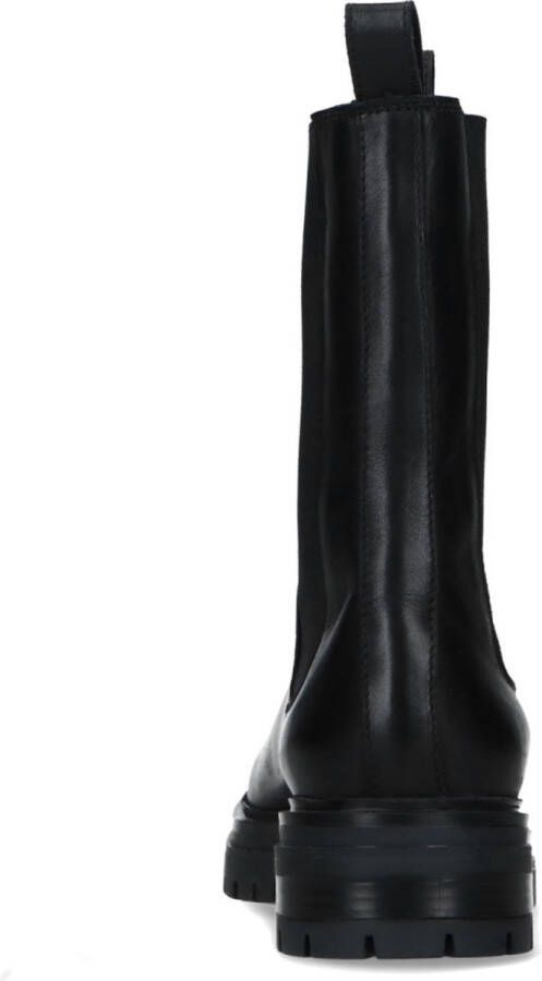 Manfield Dames Zwarte leren chelsea boots