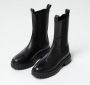 Manfield Dames Zwarte leren chelsea boots - Thumbnail 12