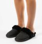 Manfield Dames Zwarte pantoffels met wollen voering - Thumbnail 5