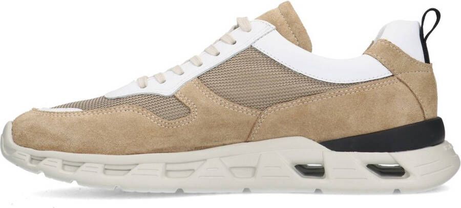 Manfield Heren Beige leren sneakers