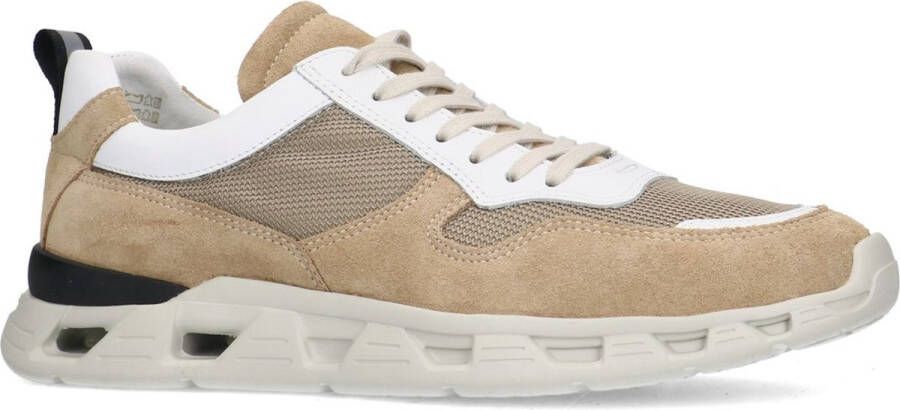 Manfield Heren Beige leren sneakers