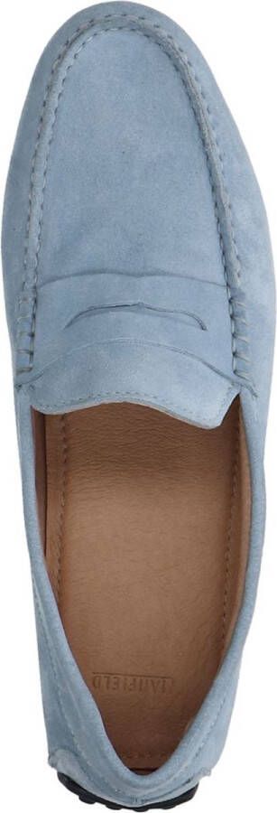 Manfield Heren Blauwe suède loafers