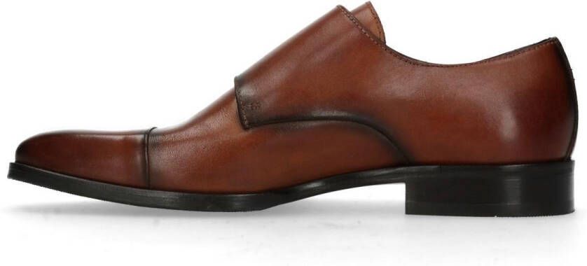 Manfield Heren Cognac gespschoenen van leer - Foto 6