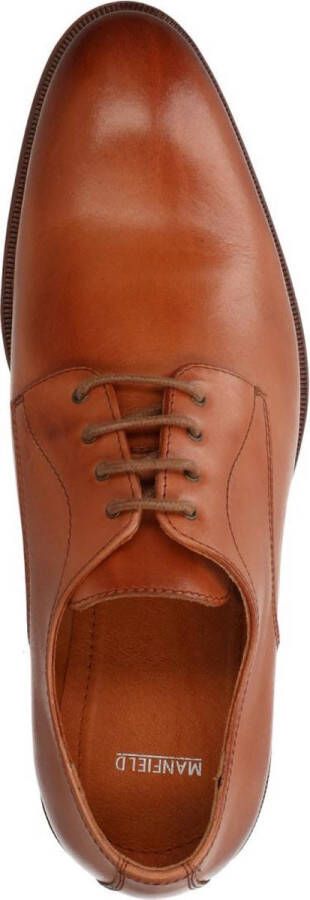 Manfield Heren Cognac leren veterschoenen - Foto 3