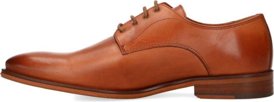 Manfield Heren Cognac leren veterschoenen - Foto 4