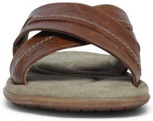 Manfield Heren Cognac slippers leer