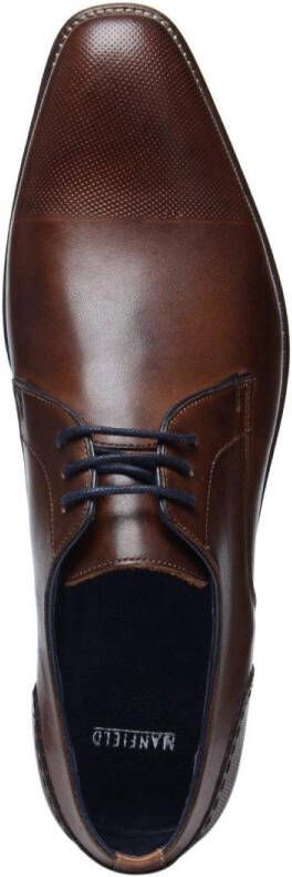 Manfield leren veterschoenen cognac - Foto 5