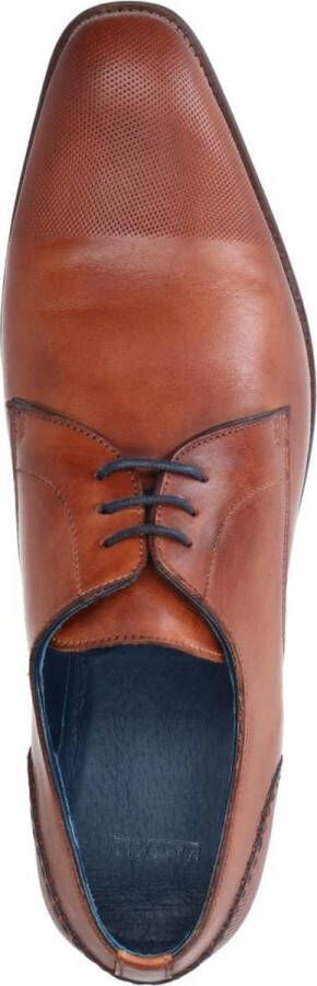 Manfield leren veterschoenen cognac - Foto 6