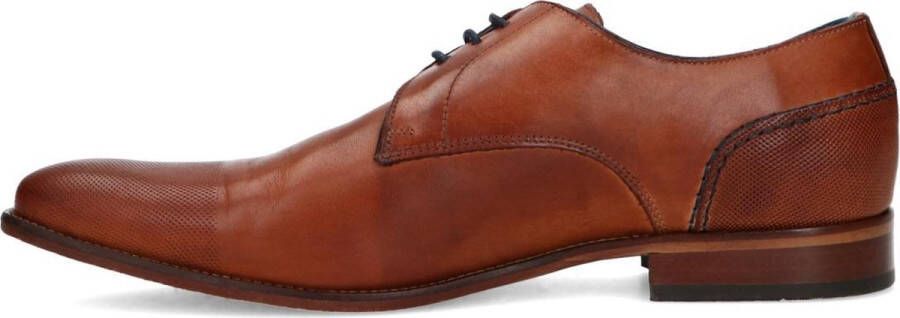 Manfield leren veterschoenen cognac - Foto 8