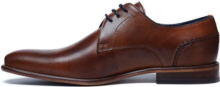 Manfield leren veterschoenen cognac - Foto 9