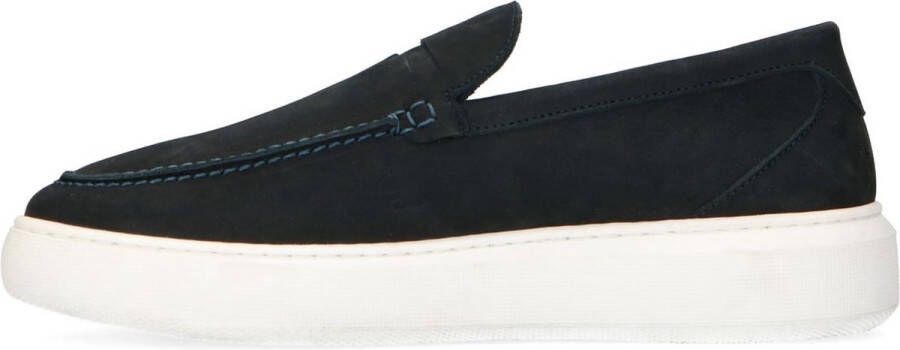 Manfield Heren Donkerblauwe nubuck loafers - Foto 6