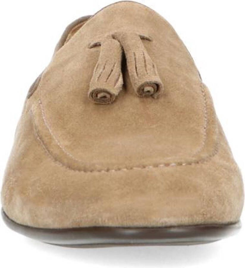 Manfield Heren Taupe suède loafers met kwastjes - Foto 3