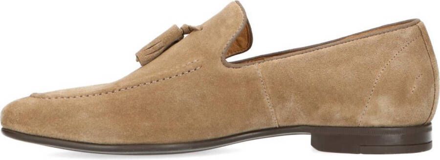 Manfield Heren Taupe suède loafers met kwastjes - Foto 4