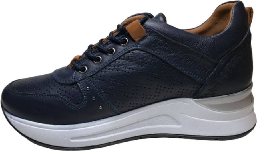 manlisa veters studs lederen comfort sneakers S247-2263 navy