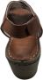 Manlisa vlecht 6 cm sleehak lederen comfort sandalen S204-172 camel - Thumbnail 3