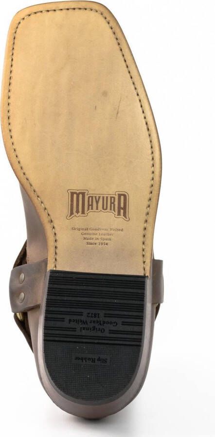 Mayura Boots 04 Bruin Cow Western Enkellaars Vierkante Neus Vast Spoor Elastiek Sluiting - Foto 3