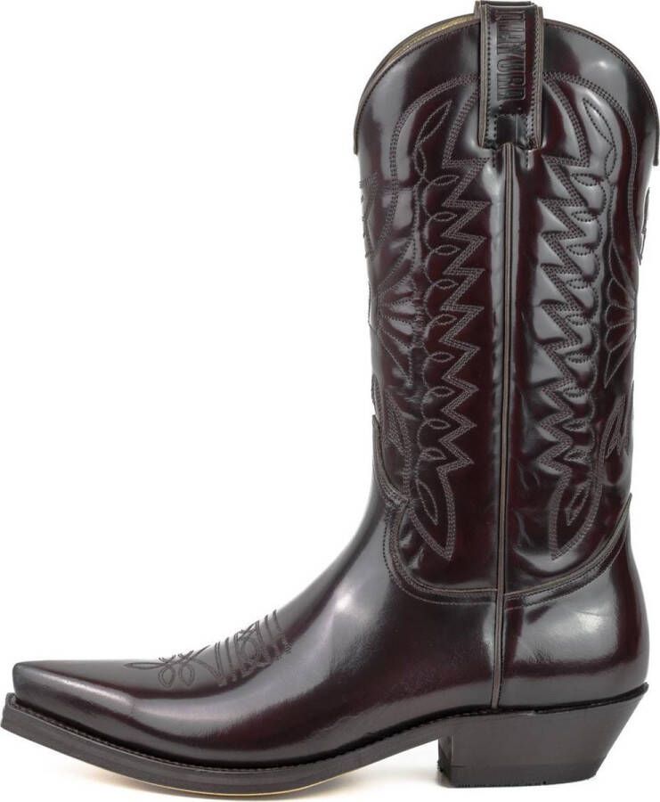 Mayura Boots 1920 Florentic Bordeaux Spitse Cow Western Line Dance Laarzen Schuine Hak Echt Leer