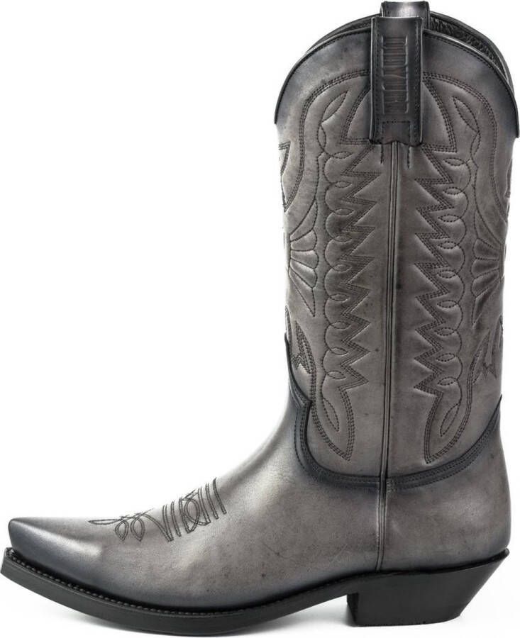 Mayura Boots 1920 Grijs Spitse Cowboy Western Line Dance Dames Heren Laarzen Schuine Hak Echt Leer