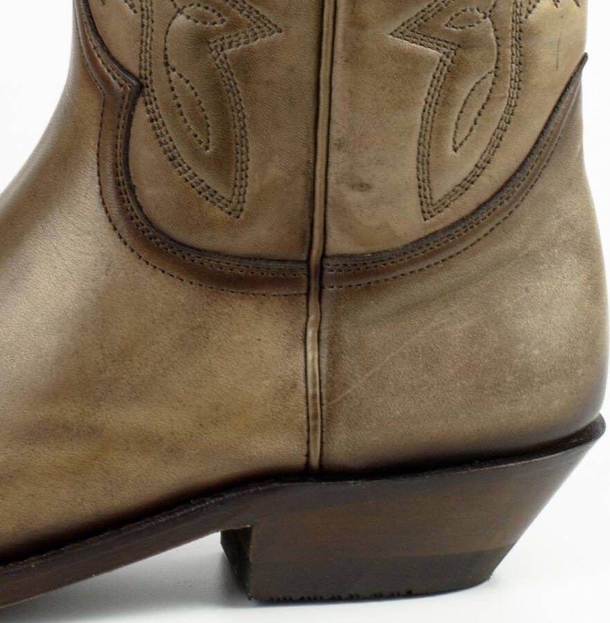 Mayura Boots 1920 Taupe Spitse Cow Western Line Dance Laarzen Schuine Hak Echt Leer - Foto 6