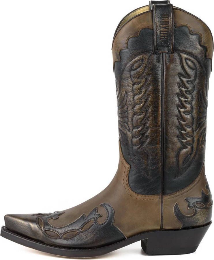 Mayura Boots 1927 Bruin Spitse Cowboy Western Dames Heren Laarzen Schuine Hak Two Tone Echt Leer