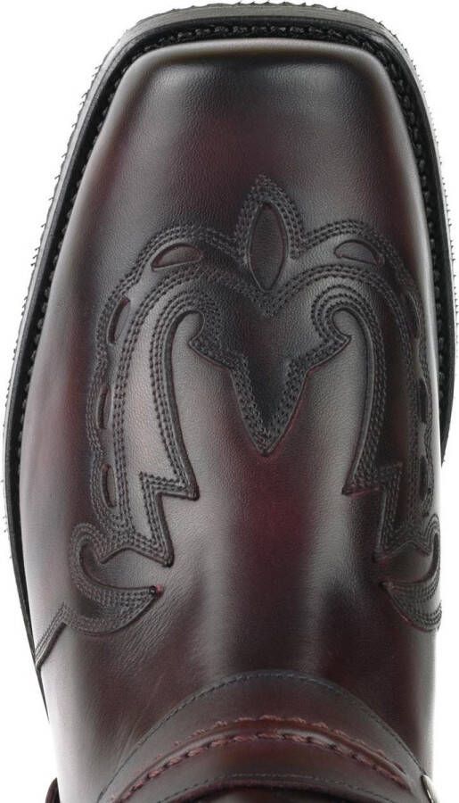 Mayura Boots Indian 2471 Bordeaux Cowboy Biker Laarzen Heren Vierkante Neus Platte Hak Afneembaar Spoor Echt Leer